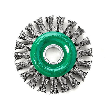 LessMann 473811 - Cepillo circular LessMann 125x14 mm./22,2 mm. alambre de acero inoxidable trenzado, 20 mechones, ROH 0,50 - Ferrotecnia