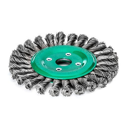 LessMann 473811 - Cepillo circular LessMann 125x14 mm./22,2 mm. alambre de acero inoxidable trenzado, 20 mechones, ROH 0,50 - Ferrotecnia