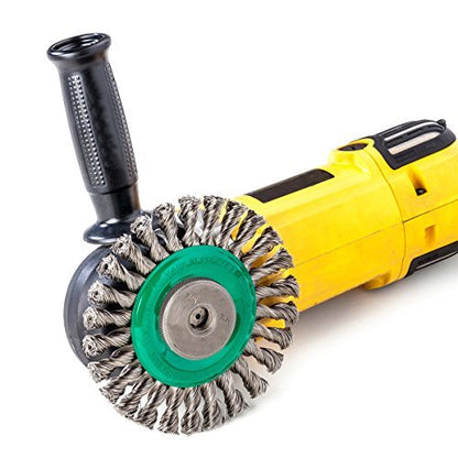 LessMann 474811 - Cepillo circular LessMann 150x14 mm./22,2 mm. alambre de acero inoxidable trenzado, 26 mechones, ROH 0,50 - Ferrotecnia