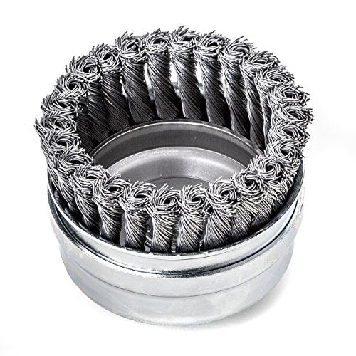 LessMann 486217 - Cepillo taza LessMann 100 mm./M14x2,0 mm. alambre de acero trenzado STH 0,50 - Ferrotecnia