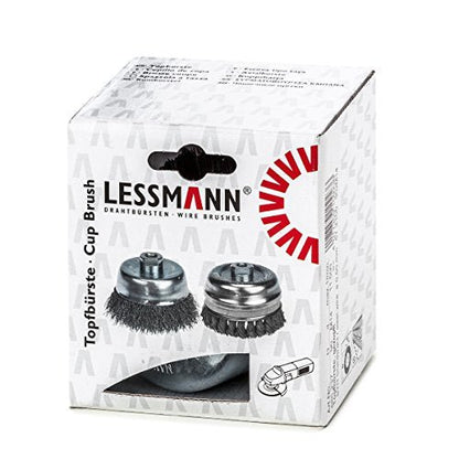 LessMann 486217 - Cepillo taza LessMann 100 mm./M14x2,0 mm. alambre de acero trenzado STH 0,50 - Ferrotecnia