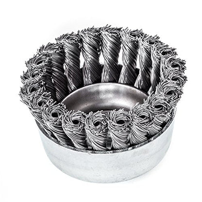 LessMann 486217 - Cepillo taza LessMann 100 mm./M14x2,0 mm. alambre de acero trenzado STH 0,50 - Ferrotecnia