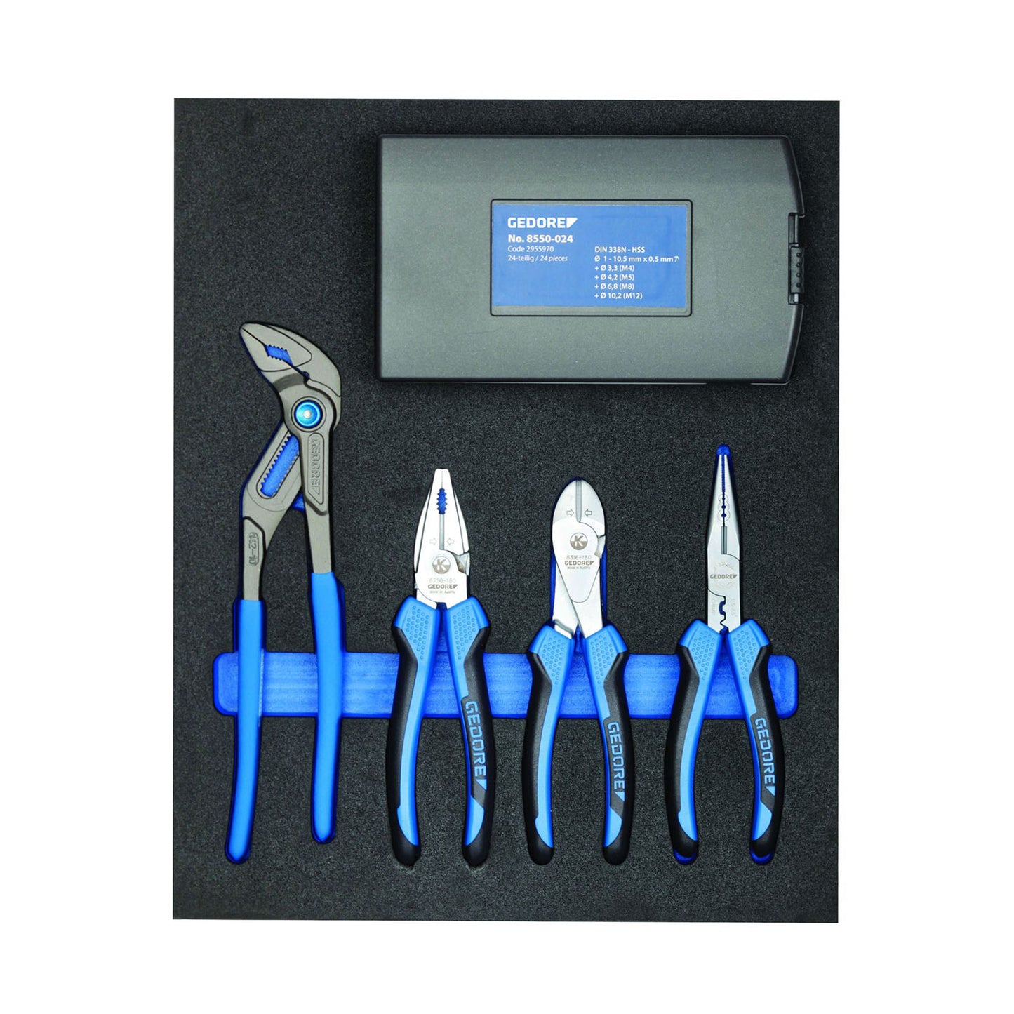 GEDORE TS CT2-142 - CT2 Foam Module with Pliers and Drill Bit Set (2957248)