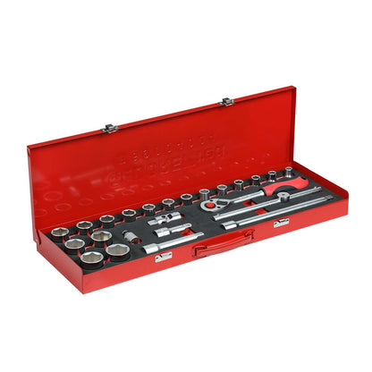 GEDORE red R69004024 - Juego de llaves de vaso 1/2" 10-32 mm, 24 piezas (3300006)
