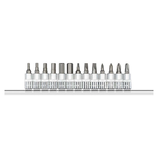 GEDORE red R48008013 - 1/4" screwdriver sockets with rail, 13 pieces (3300022)