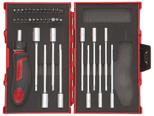 GEDORE rouge R49005037 - Jeu d'outils avec cliquet en T 1/4", 37 pièces (3300025)