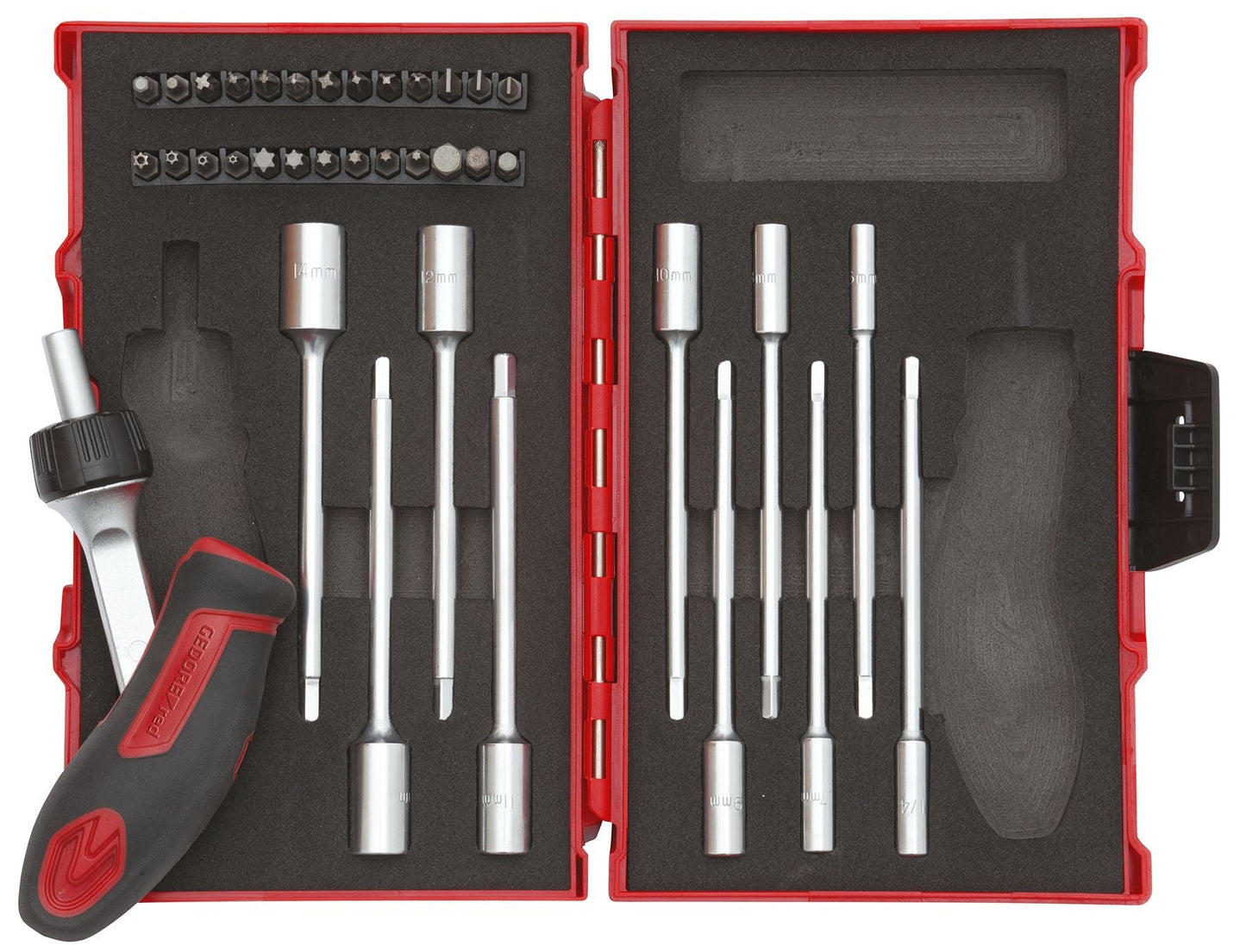 GEDORE red R49005037 - Tool set with T-ratchet 1/4", 37 pieces (3300025)