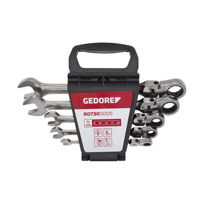 GEDORE red R07305005 - Juego de llaves combinadas de carraca articuladas 8-19 mm (3300890)