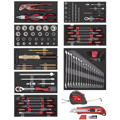 GEDORE red R21010001 - Juego de herramientas en 8 módulos de plástico, 120 piezas (3301656)