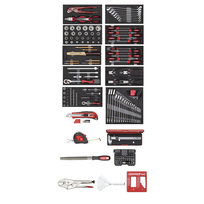 GEDORE rouge R21562002 - Servante d'atelier MÉCANIQUE noire avec assortiment de 166 outils (3300013)