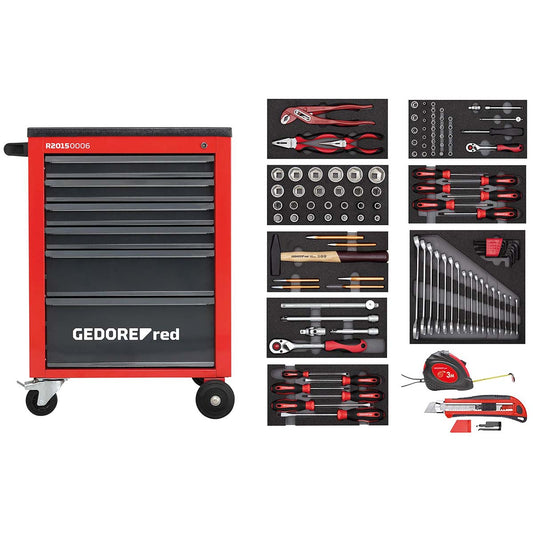 GEDORE rouge R21560001 - Servante d'atelier MÉCANICIEN avec assortiment de 118 outils (3301667)