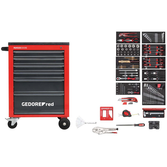 GEDORE red R21560001 - MECHANIC workshop trolley with assortment of 164 tools (3301668)
