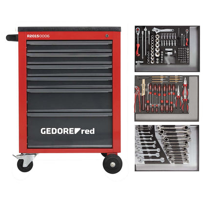 GEDORE rouge R21560001 - Servante d'atelier MÉCANICIEN avec assortiment de 130 outils (3301673)