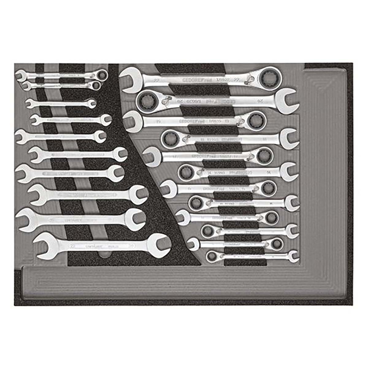 GEDORE red R21010004 - Tool set in 3 plastic modules, 129 pieces (3301679)