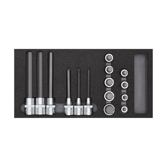 GEDORE red R22150011 - 1/2" screwdriver sockets, in CT 2/6 module, 15 pieces (3301710)