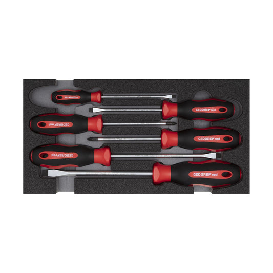 GEDORE red R22150014 - PZ + SL screwdriver set, CT 2/6 module, 6 pieces (3301713)