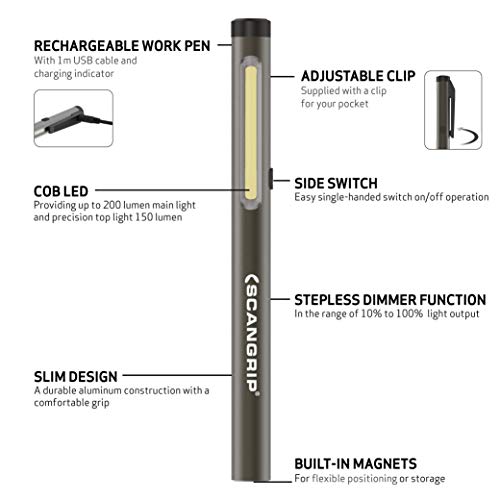 Scangrip 035127 - Linterna Scangrip WORK PEN 200 R - Ferrotecnia