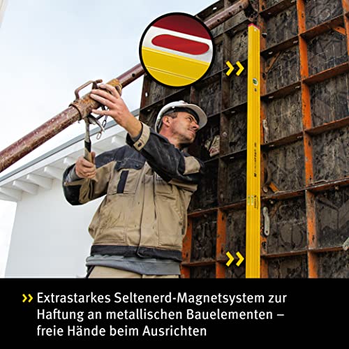 Stabila 158552 - Nivel de burbuja 100 cm con base magnética Serie 96 - 2M - Ferrotecnia