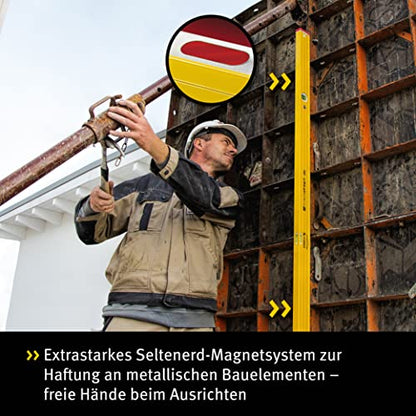 Stabila 158552 - Nivel de burbuja 100 cm con base magnética Serie 96 - 2M - Ferrotecnia