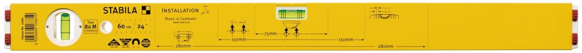 Stabila 168810 - Nivel para fontaneros Stabila 80 M de 60 cm. - Ferrotecnia