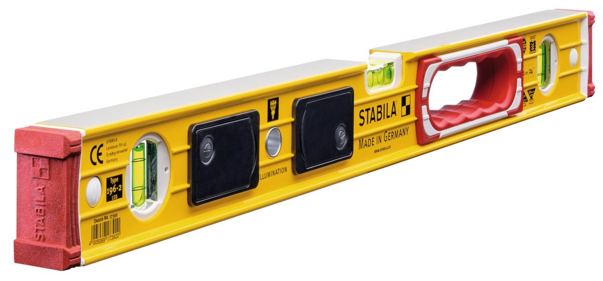 Stabila 173920 - Nivel de burbuja iluminado de 60 cm Serie 196 - 2LED - Ferrotecnia