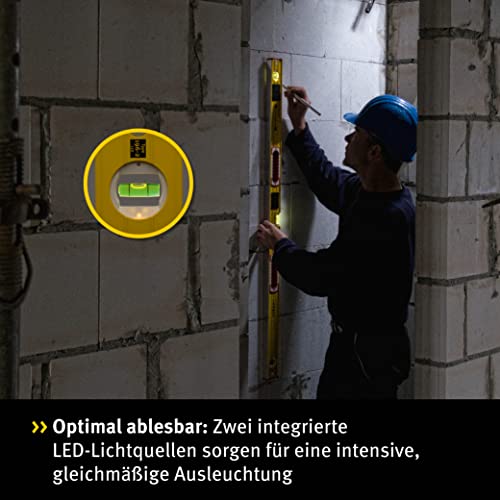 Stabila 173937 - Nivel de burbuja iluminado de 120 cm Serie 196 - 2LED - Ferrotecnia