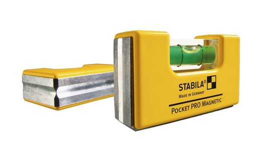 Stabila 177683 - Nivel de burbuja de bolsillo magnético Stabila POCKET LEVEL PRO con funda para cinturón - Ferrotecnia
