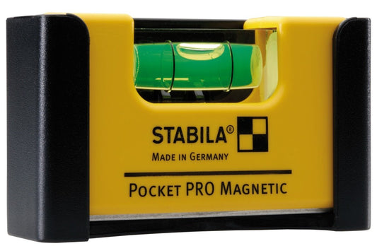 Stabila 179533 - Nivel de burbuja de bolsillo magnético Stabila POCKET LEVEL PRO con funda para cinturón - Ferrotecnia