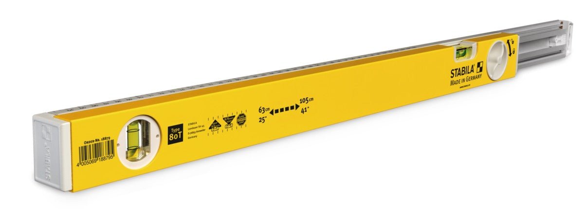 Stabila 188795 - Nivel de burbuja telescópico de 63 - 105 cm Serie 80 T - Ferrotecnia