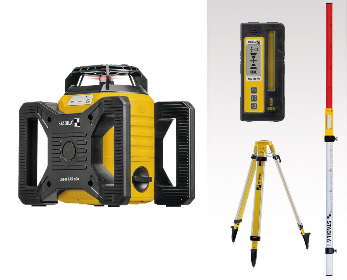 Stabila 192419 - Roto - láser Stabila SET LAR 160 (conjunto con trípode y barra de nivelación) - Ferrotecnia