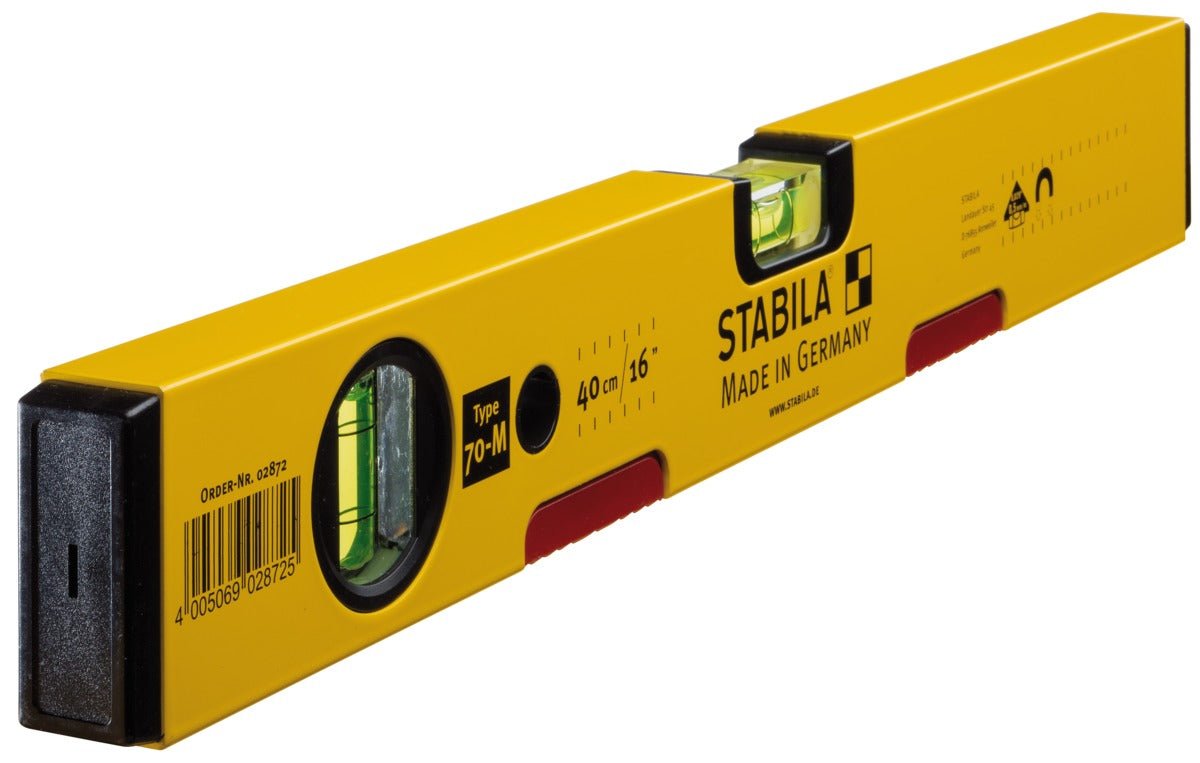 Stabila 28725 - Nivel de burbuja con base magnética Stabila Serie 70M de 40 cm. - Ferrotecnia